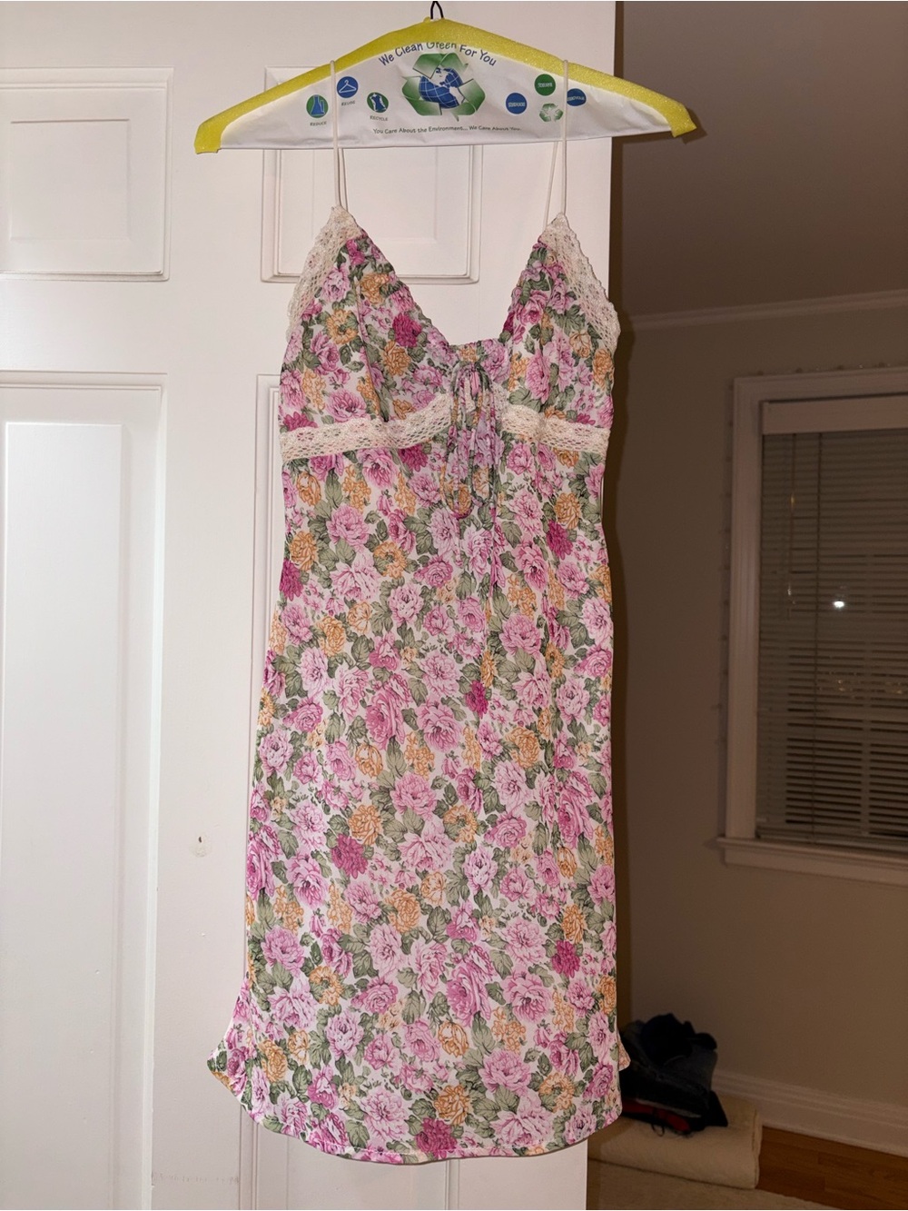 Princess Polly Pink Floral Mini Dress with Green and Yellow Accents